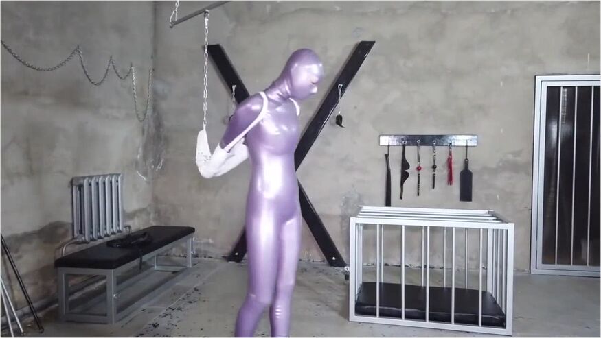 Purple Catsuit And Bondage