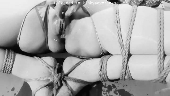 Bound To Floor With Dildo Machine Hard