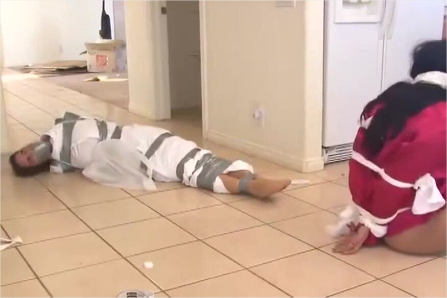 Two Bound Robbed Girls Struggle To Escape