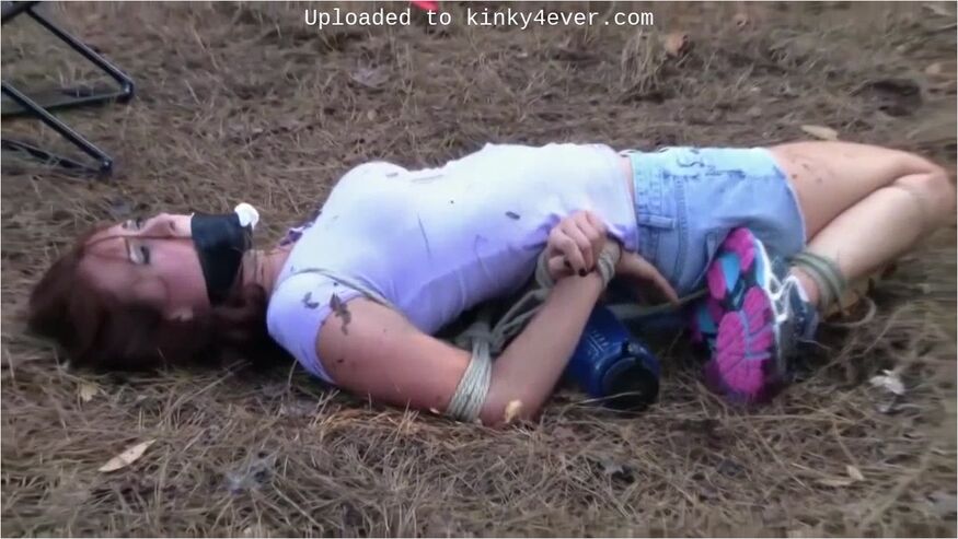 Sexy White Trash Girl Camping Bondage
