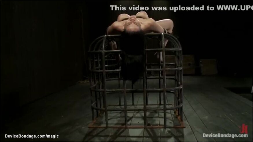 Big Tits Strapped Slave Gets Caned