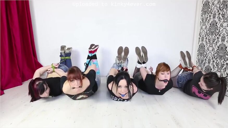 Five Girls Hogtied And Gagged