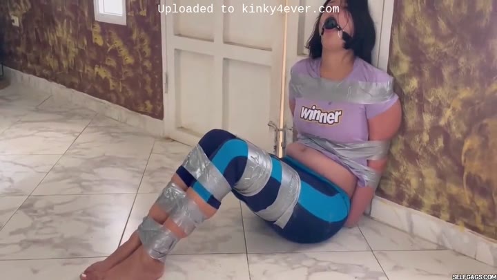 Ball Gagged Girl Struggle In Barefoot Tape Bondage 18 Min