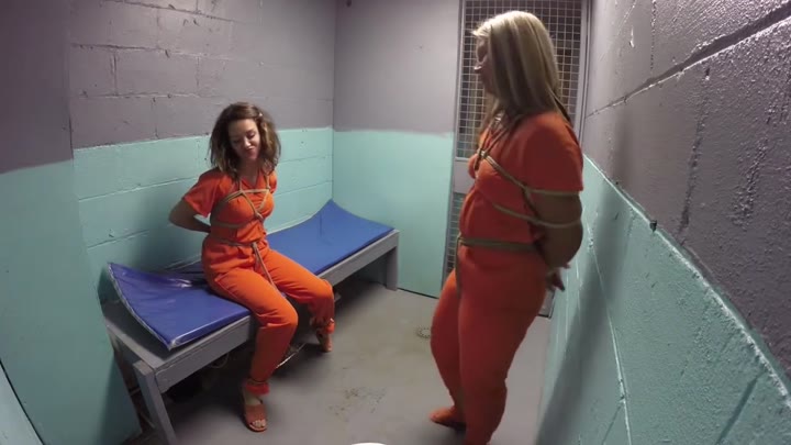 Dorthy And Adara Bound Cuffed Ballgagged In Cell