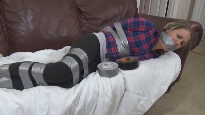 Sam Bound And Gagged On Couch