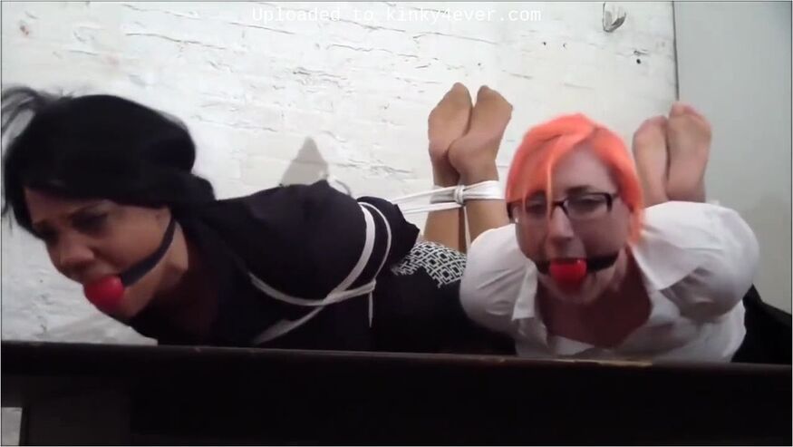 Two Girls Roped, Cleave-gagged, Ball-gagged, Tape-ga