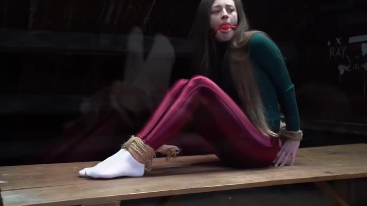 Girl Tied On Table In White Socks