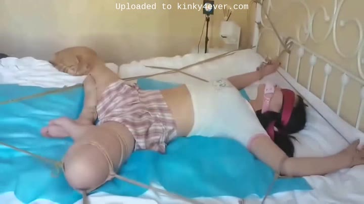 Plump Girl Bound On Bed