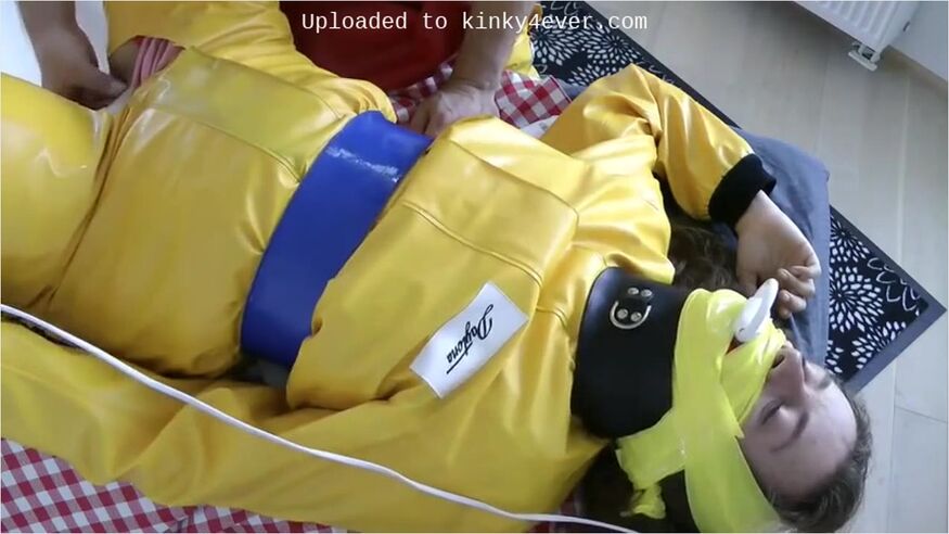 Yellow Rubber Girl Bondage Vibrator