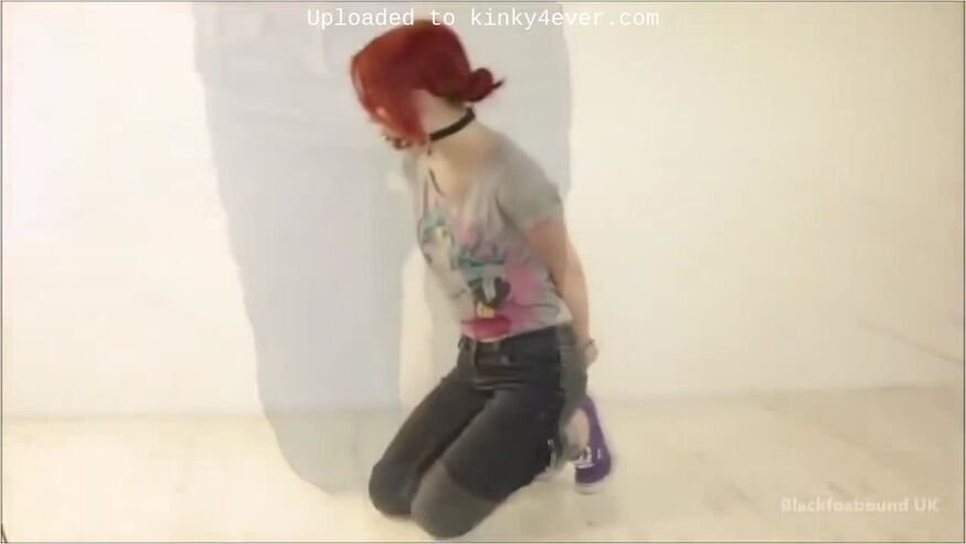 Cuffed And Gagged Self Bondage Girl
