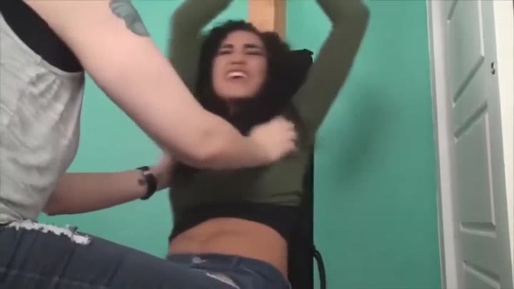 Sexy Brunette Tickled