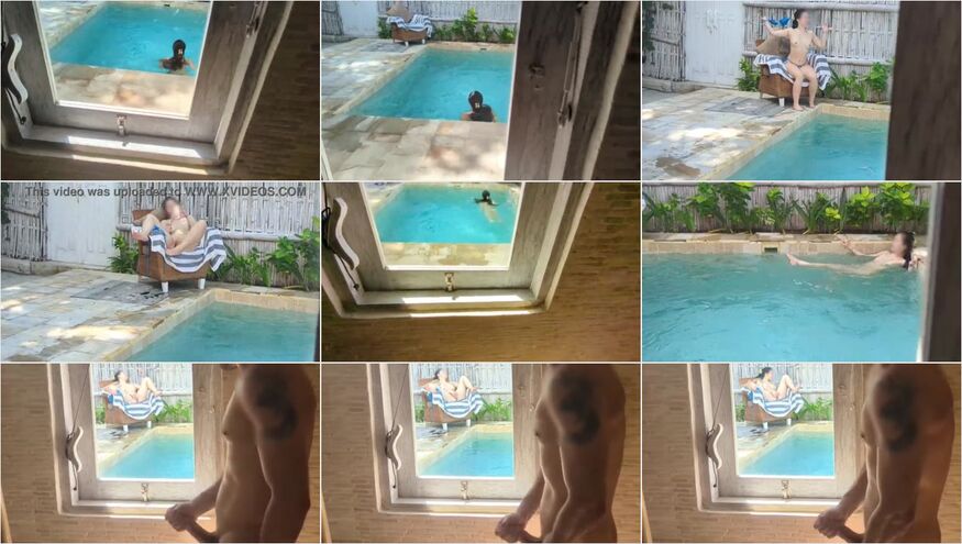 Bokep Barat Spying Asian Step Sister Swimming Naked In The Pool