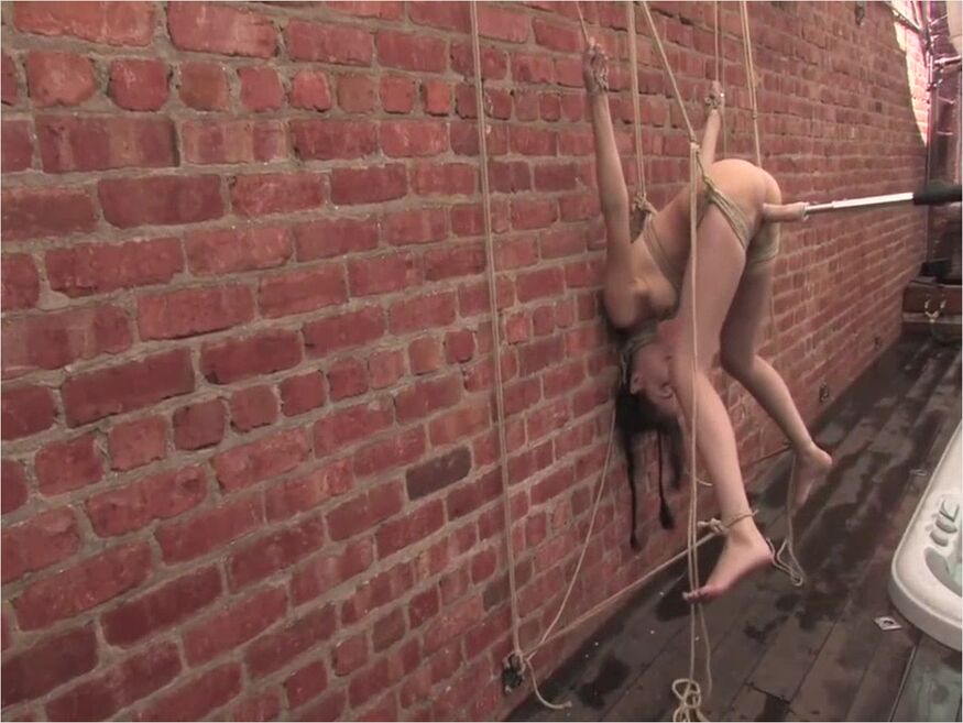 Bath Time For Brunette Slave Outdoors With Orgasm Torture