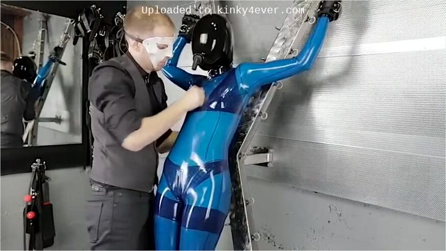 Blue Latex And Breathplay With Tease
