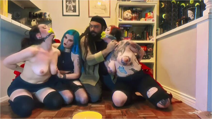 Royjack And Tea Rex Force Whores To Clean Floor