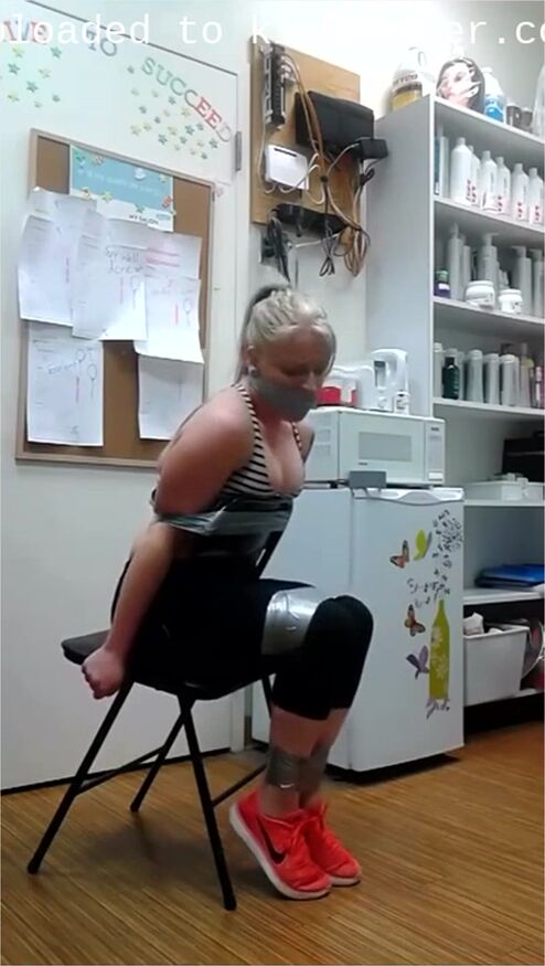 Sporty Blonde Tape Gagged