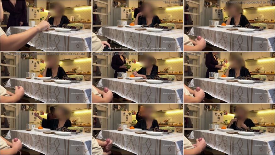 Bokep Barat My Husband Jerking Under A Table Front Of My Step Mom And I Right At The Kitchen