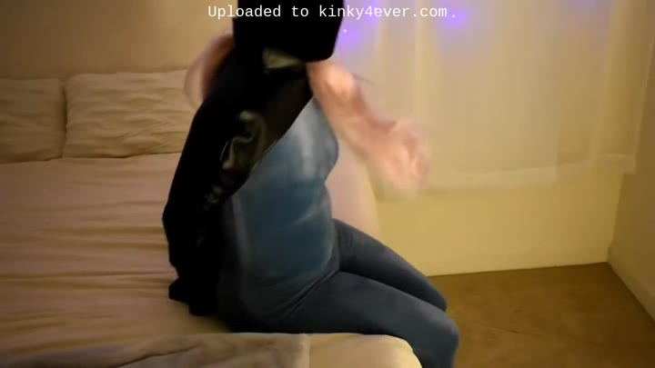 Struggling In Leather Armbinder Soft Catsuit