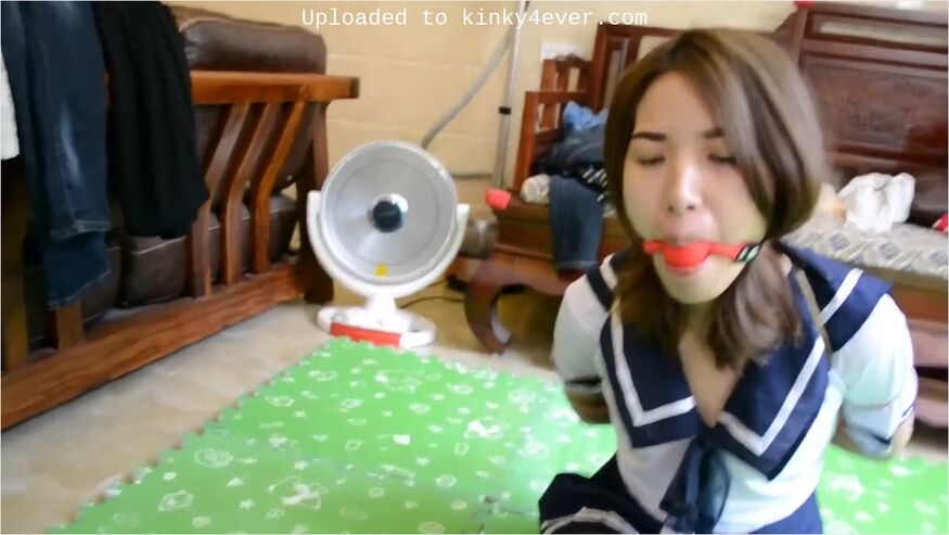 student 18+ Girl Bound And Ball Gagged
