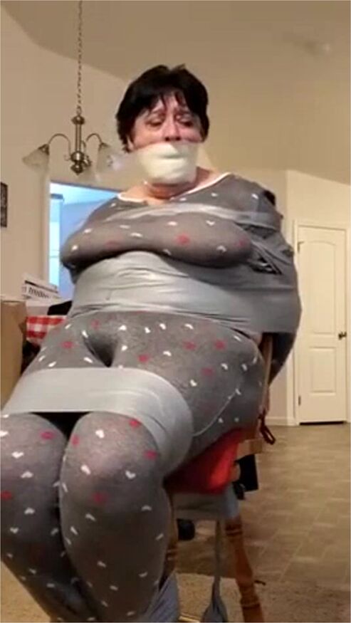 Plump Damsel Tied At Chair And Gagged