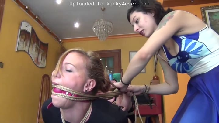 Ball Gagged And Hogtied By Another Girl