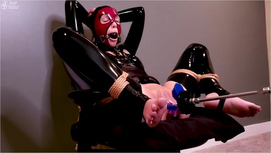 Play Time: A Petite Latex Bondage Slut Enjoys Her Favorite Toys Until They Make Her Squirt