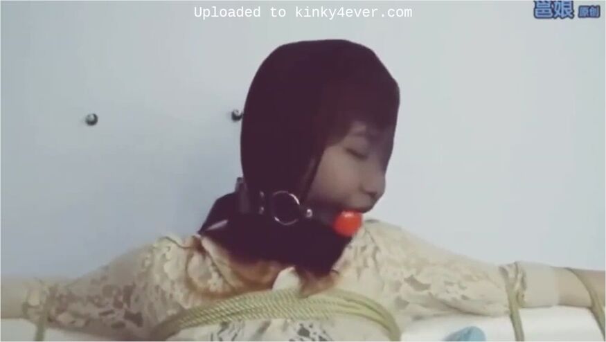 Chinese Bondage Pantyhose Over Head Ballgag