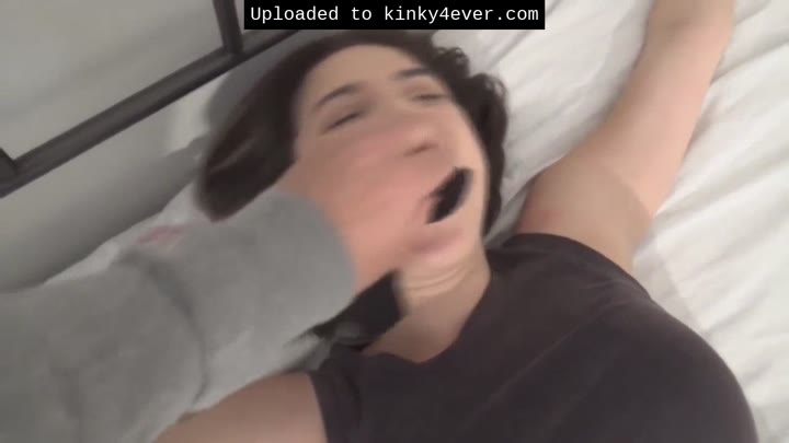 Sock Gagged And Cuffed To Bed