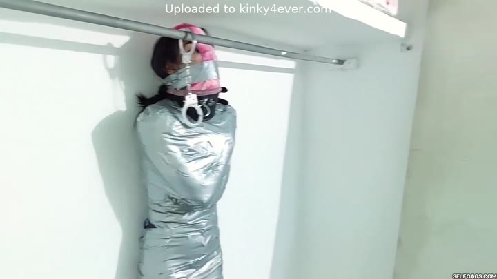 Panty Hooded Mummy Locked Up In The Attic