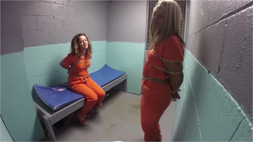 Dorthy And Adara Bound Cuffed Ballgagged In Cell