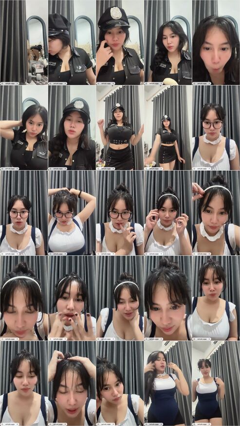 Elvara Caliva Live Cosplay Polwan Pembantu Bikin Nafsu