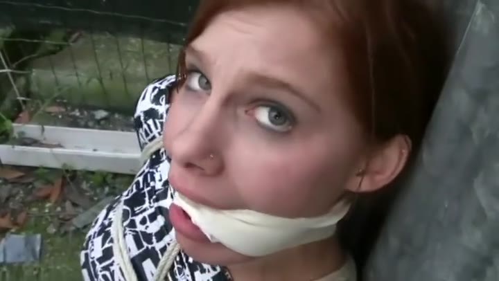 Stacie Stuffed Microfoam Cleave Gagged In Alley